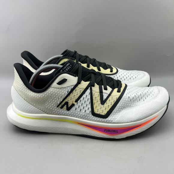 New Balance FuelCell Rebel v3 Shoes Men Size 12.5 D White Black Running Sneakers - Picture 1 of 9